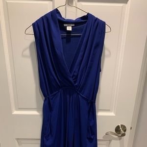 Bar III Royal Blue Sleeveless Draped Dress